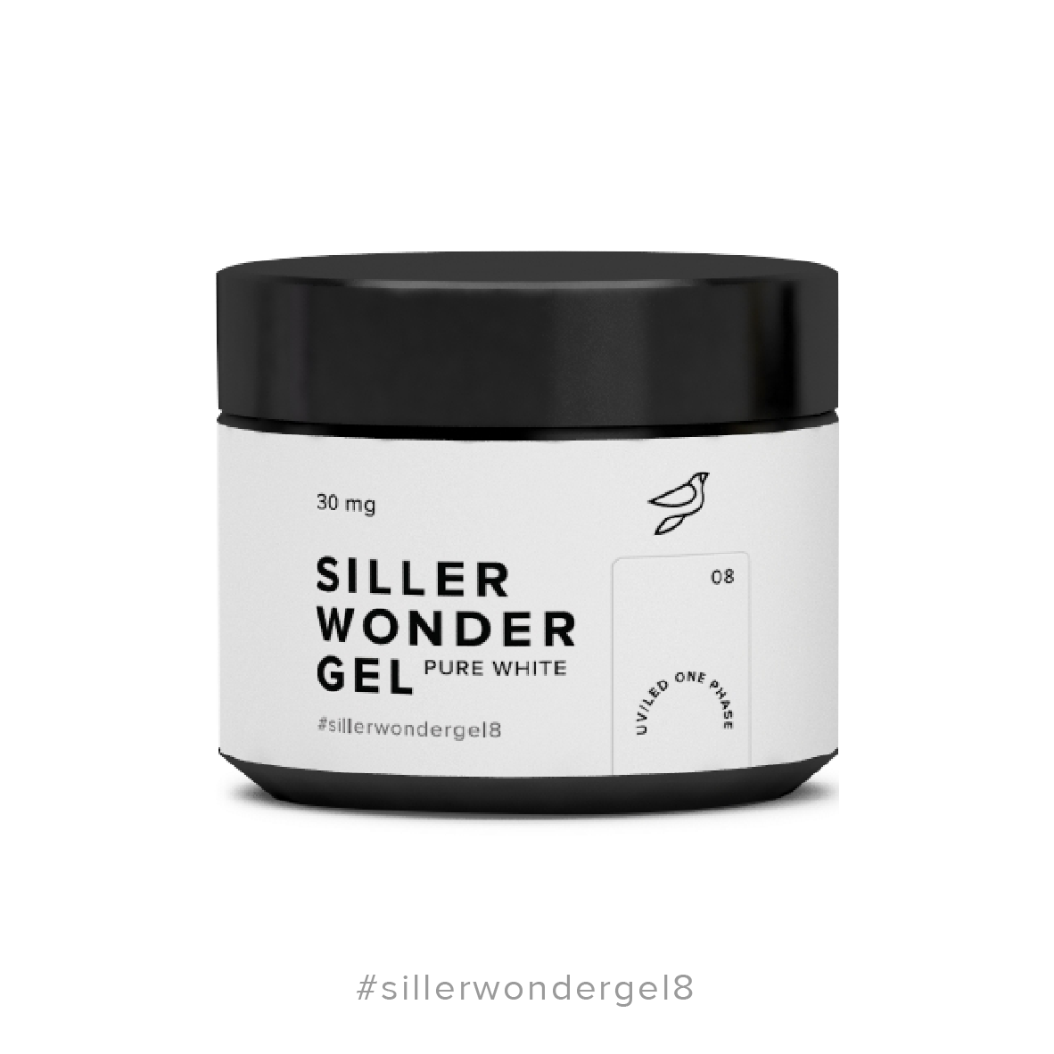 Гель для нарощування Siller Wonder Gel Pure White №8 білий, 30мл