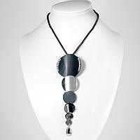 Ожерелье с Кулоном, Металл со Стразами, Черный,Цепочки: 27см, Кулон: 124х40мм