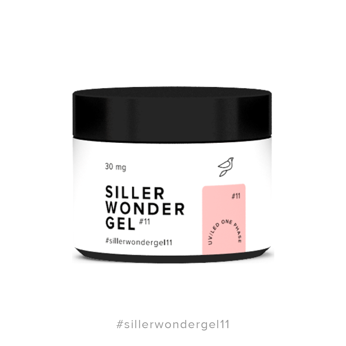 Гель для нарощування Siller Wonder Gel Pure White №11 світлий персиково-рожевий, 30мл