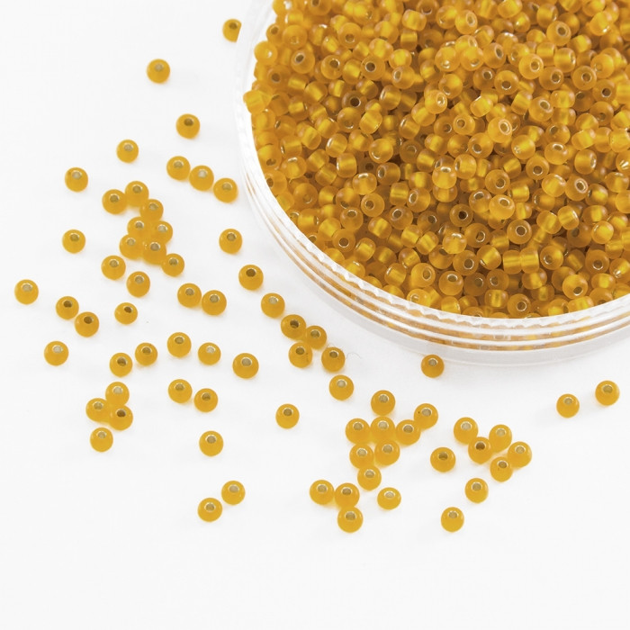 Бисер 17050 Чешский Preciosa 10/0, Матовый Прозрачный с Серебряной ...