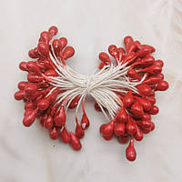 Тичинки для квітів Декоративні, Червоний, Розмір: 55 мм, 80 шт./зв'язка