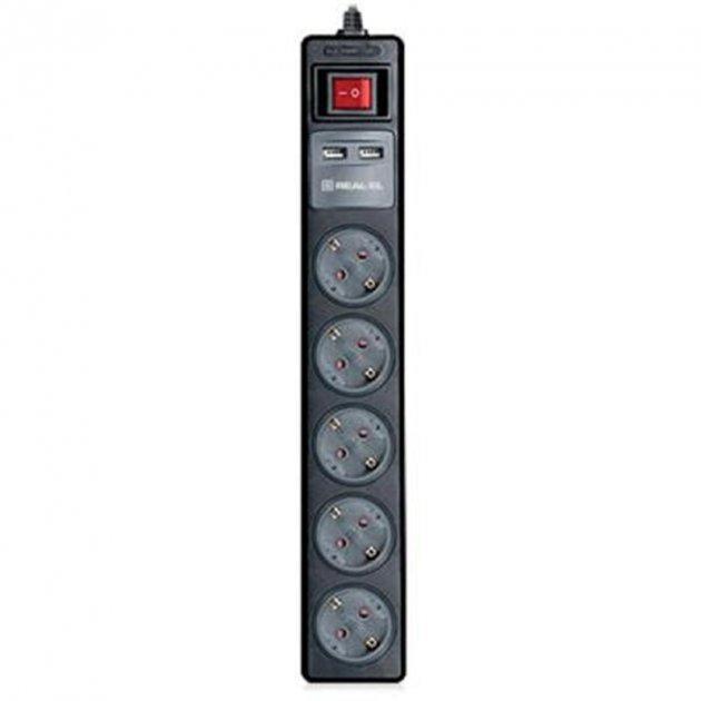 Фільтр-подовжувач 3.0 m REAL-EL RS-5 + USB