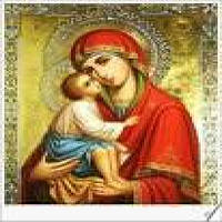 Алмазная мозаика по номерам Богородица с младенцем в рулоне, стразы. Размер: 30*40 см