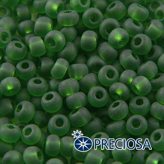 Бісер 50120 Чеський Preciosa 6/0, Прозорий матовий TM, Зелений, Круглий