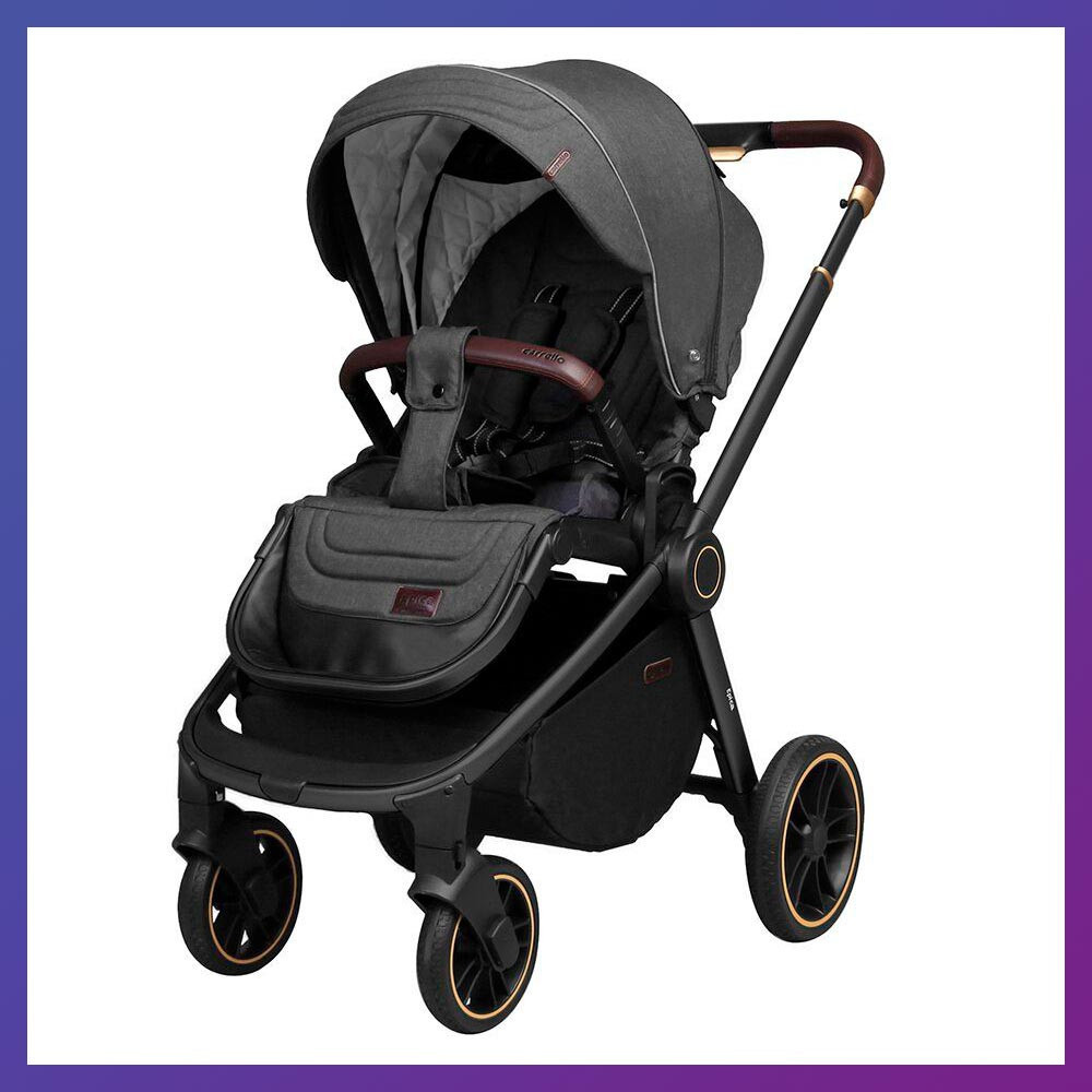 Дитяча прогулянкова коляска з регульованою спинкою CARRELLO Epica CRL-8509 Iron Grey сіра EVA колеса