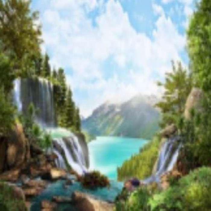 Алмазна мозаїка за номерами Пейзаж карт уп. (холіст на рамі), стрази. 30*40 см
