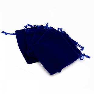 Подарунковий Мішечок із Оксамиту, з Куліською, Темно-синій, 12х9 см, 5 шт.