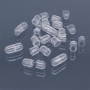 Контейнер для Бісера та Бусин, Пластик, Овал, Капсула, Колір: Безбарвний, Розмір: 24x10.5мм, Внутрішній діаметр