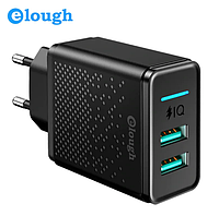 Сетевое зарядное устройство 2 port USB / LED зарядный блок блочок зарядка для телефона смартфона Elоugh BF933E