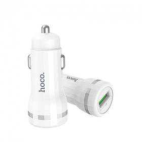 Автомобільний зарядний пристрій USB HOCO Z27A QC2 3.0A 1 Usb White