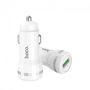 Автомобільний зарядний пристрій USB HOCO Z27A QC2 3.0A 1 Usb White, фото 1