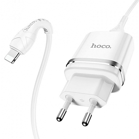 Зарядное устройство USB HOCO N1 2.4A 1 Usb + кабель Lightning White