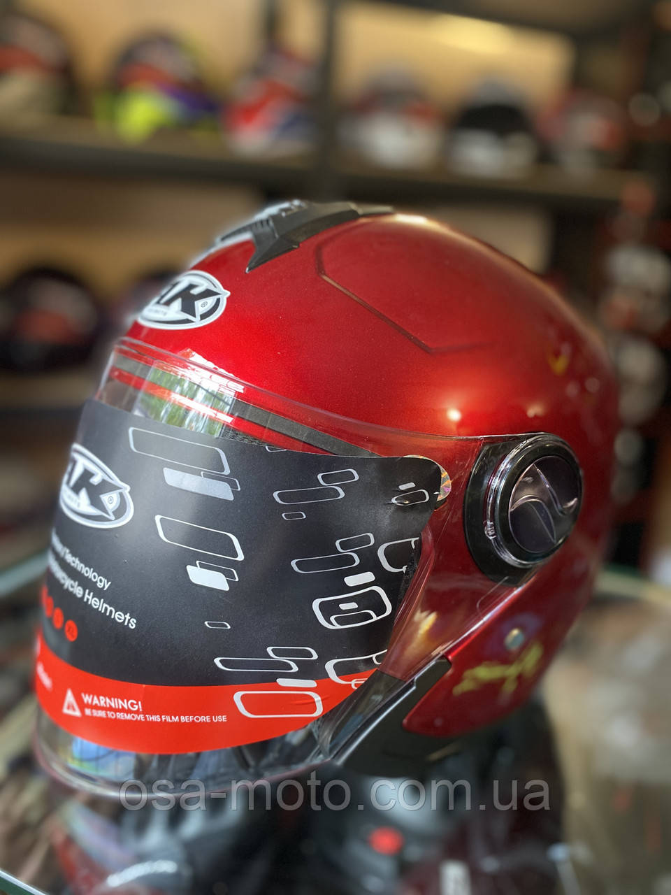 Мотошолом відкритий АК-720 червоний, фото 1