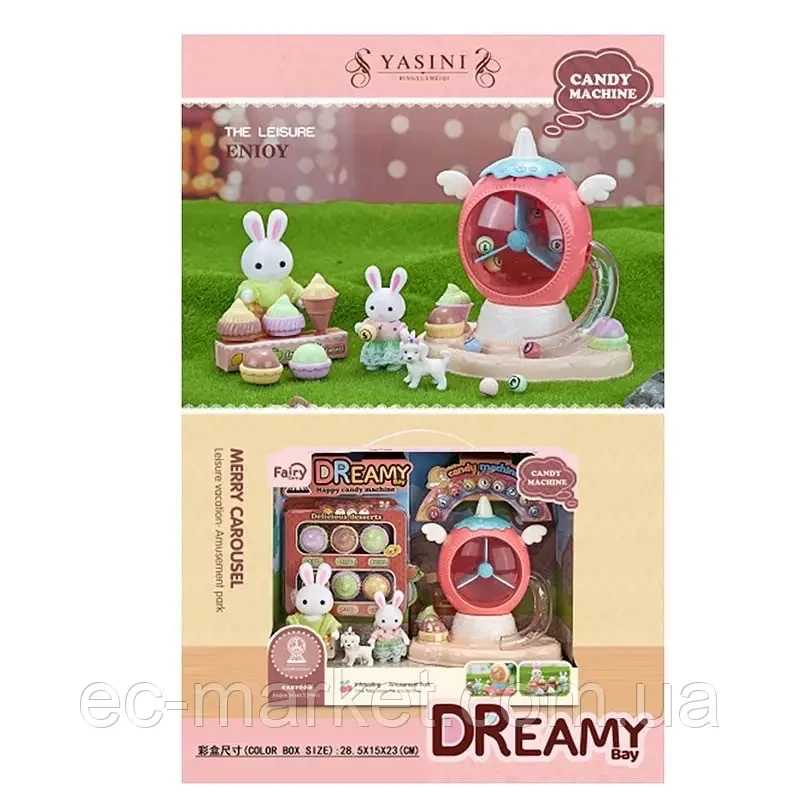 Ігровий набір із флаковими тваринами Парк атракціонів — цукеркова машина