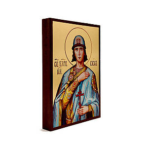 Мужская именная икона Святой Князь Глеб размер 10 х 14 см с нанесением позолоты (поталь), фото 2