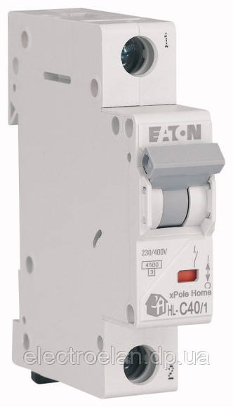 Автоматичний вимикач 1п 40A HL-C40/1 4,5kA EATON