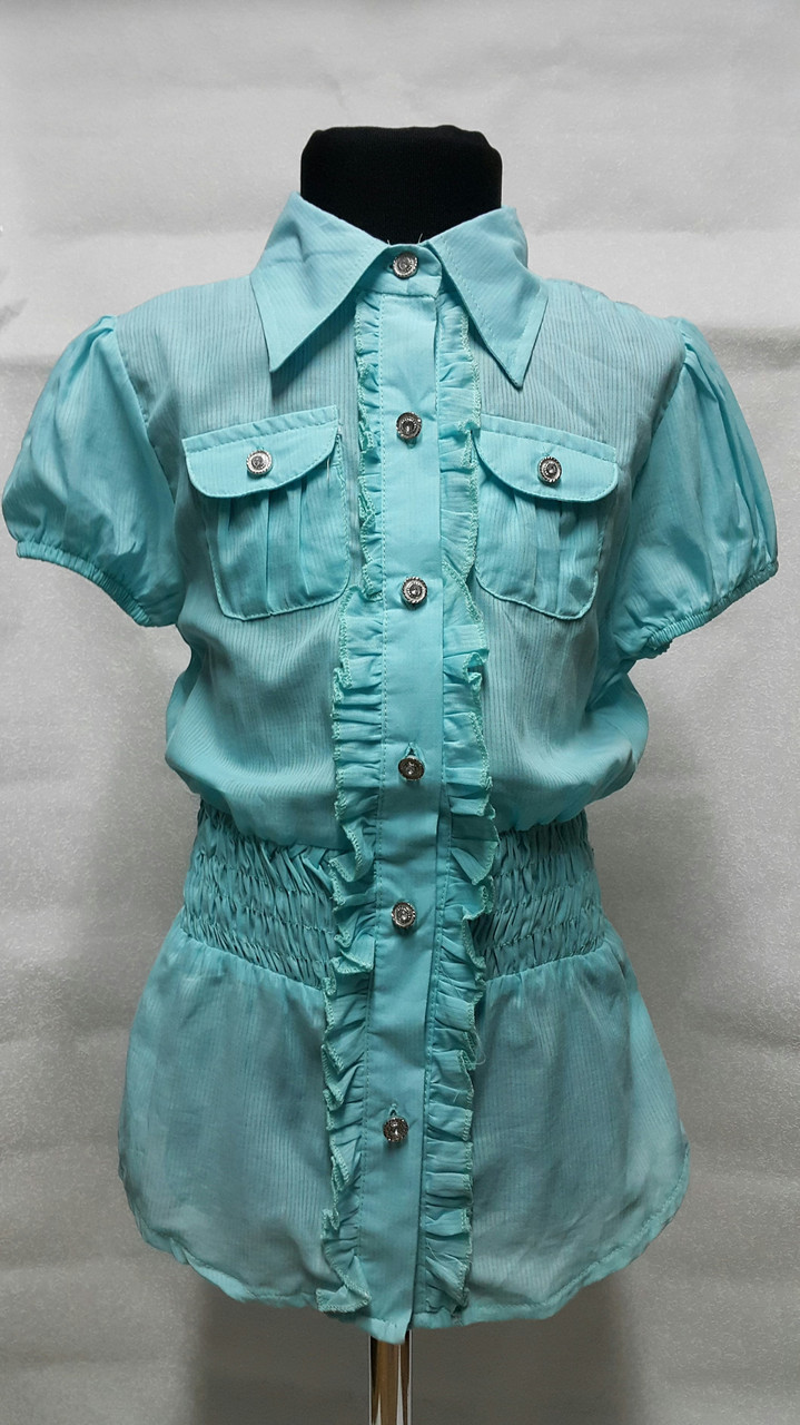 Батистовая блуза летняя на девочек 128,140,152,164 роста - фото 1 - id-p262653114