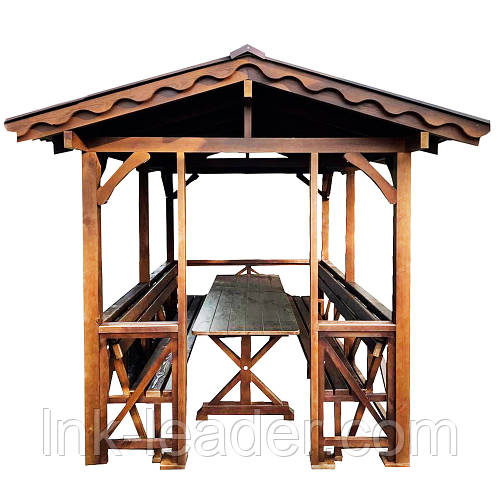 Купить Деревянная беседка 2 на 3 м, разборная (на 10-12 человек ...