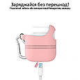 Силіконовий чохол для AirPods Promate VeilCase з карабіном Pink (veilcase.pink), фото 4