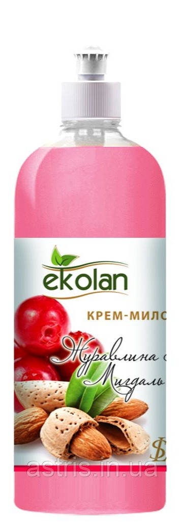 Крем-мило "Журавлина - Мигдаль" Ekolan пуш-пул 1000 мл