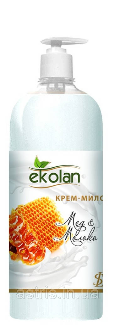 Крем-мило "Мед-молоко" Ekolan з дозатором 1000 мл