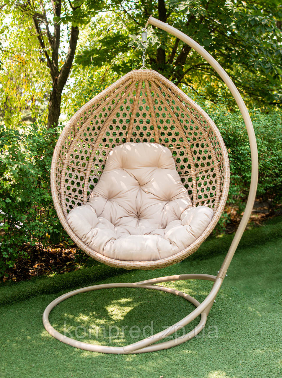 Гойдалки кокон садові підвісні Колібрі бежевий  Kompred uk030/4, фото 1