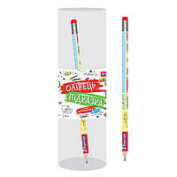 Олівець 1Вересня ч/гр круг. з ласт.  в пл. тубе " Математика 8 клас", 36шт/уп