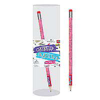 Олівець 1Вересня ч/гр круг. з ласт. в пл. тубе " Фізика", 36шт/уп