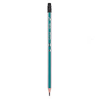 Олівець чорнографітний YES Stripes трикутний з ластиком