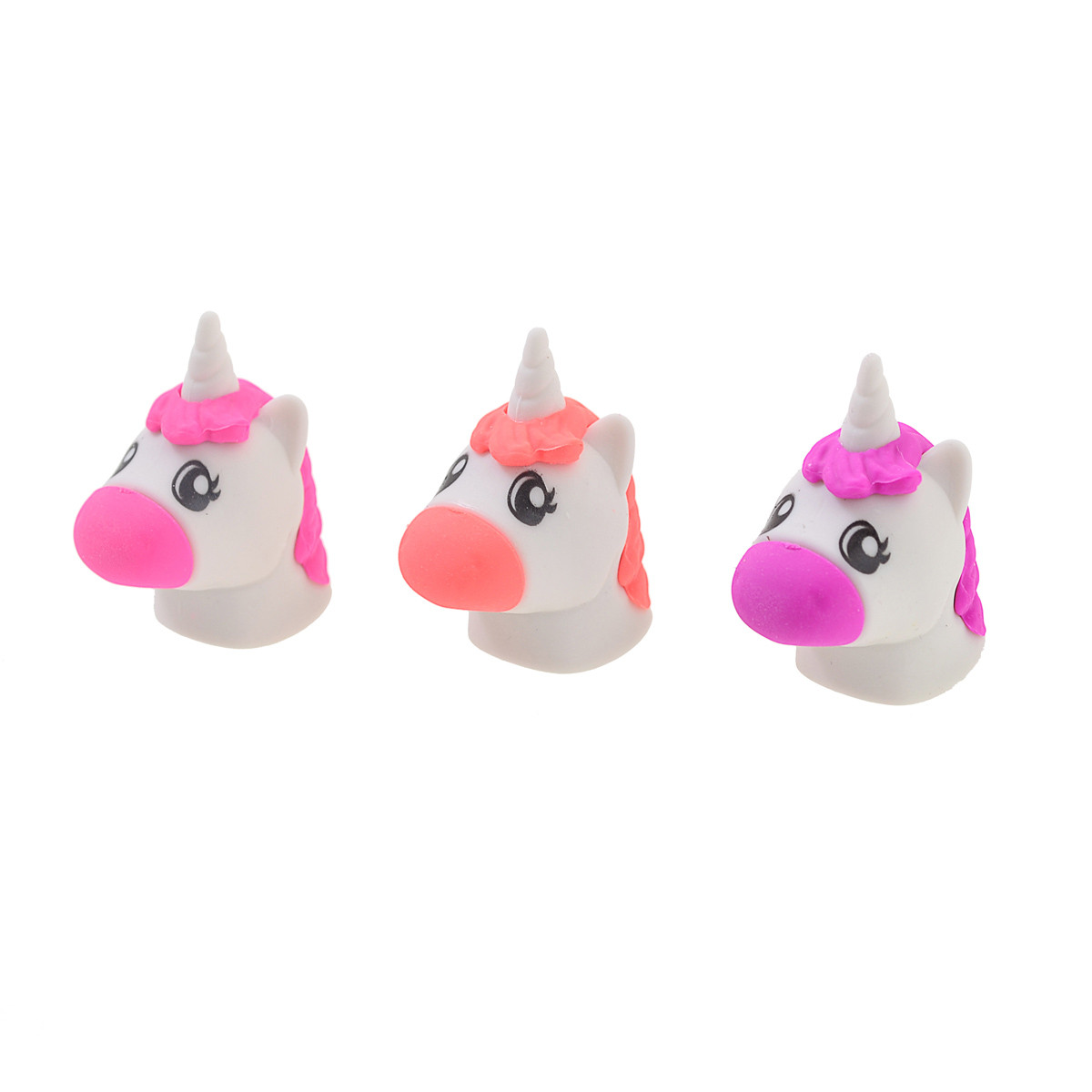 Ластик-насадка на олівець YES "Unicorn" 3 кол./уп., фото 1