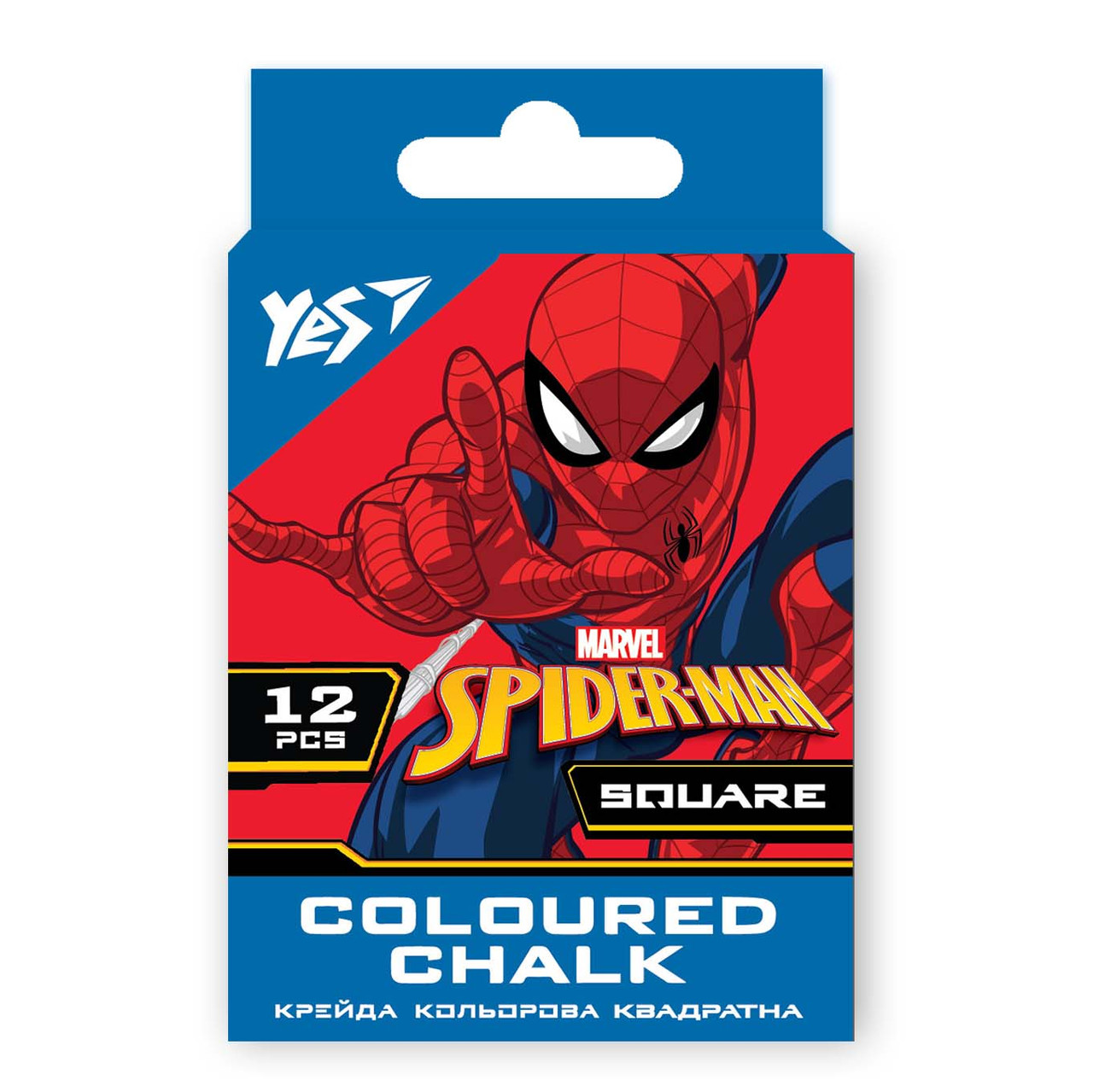 Крейда YES кольорова квадратна 12 шт. "Marvel.Spiderman", фото 1