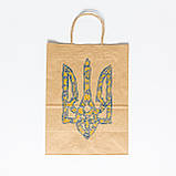 Пакет великий з гербом України 260*150*350 Крафт пакет з національною символікою Пакет з Тризубом України, фото 5