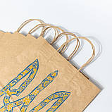 Пакет великий з гербом України 260*150*350 Крафт пакет з національною символікою Пакет з Тризубом України, фото 7