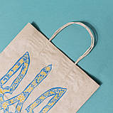Пакет великий з гербом України 260*150*350 Крафт пакет з національною символікою Пакет з Тризубом України, фото 9
