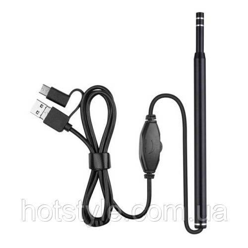 Эндоскоп медицинский, ЛОР отоскоп с камерой, USB MicroUSB Type-C, 1.3Мп ...