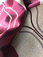 Щільна шторна тканина велюр блекаут софт двостороння з хвилями бордового кольору, висота 2.8 м на метраж (209-20), фото 4