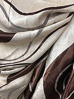 Шторная ткань велюр софт на метраж, двухсторонняя с волнами коричневого цвета, высота 2.8 м. (209-2)