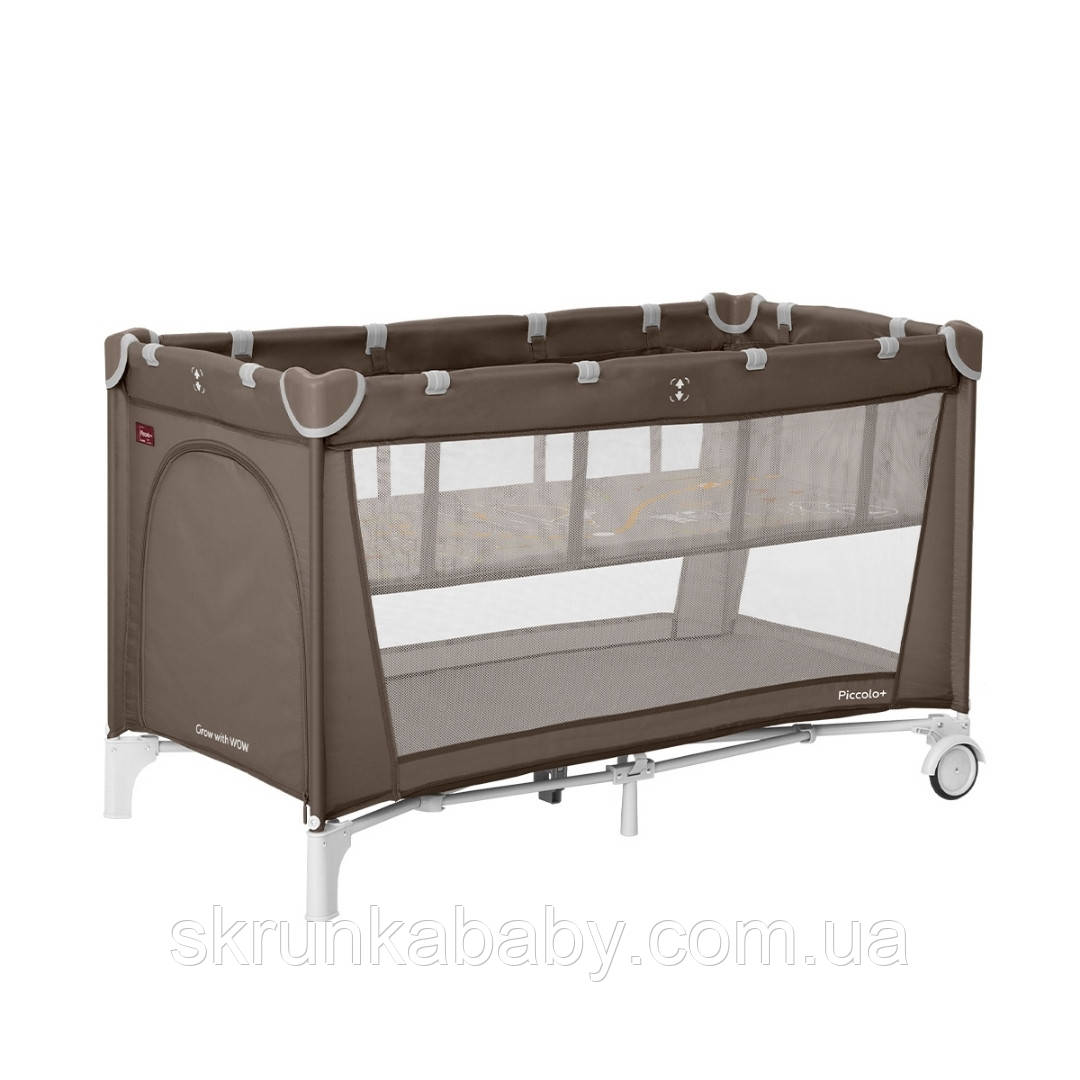 Манеж CARRELLO Piccolo+ CRL-9201/2 Chocolate Brown з двома рівнями дна