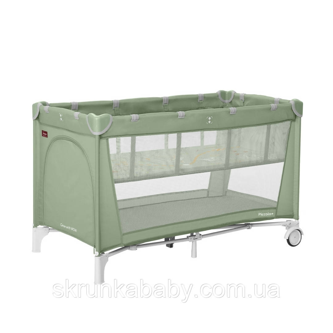 Манеж CARRELLO Piccolo+ CRL-9201/2 Mint Green з двома рівнями дна, фото 1