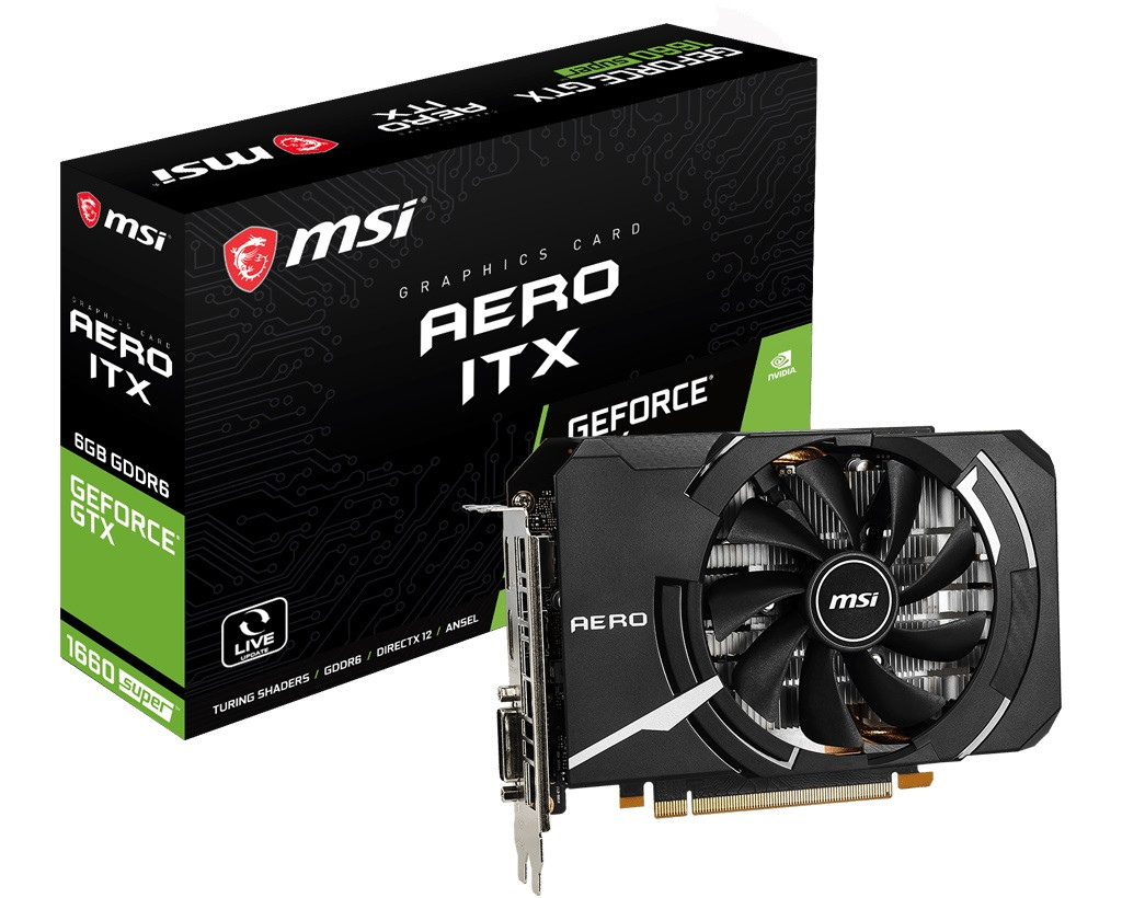 Видеокарта GF GTX 1660 Super 6GB GDDR6 Aero ITX MSI (GeForceGTX 1660 SUPER Aero ITX)