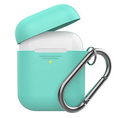 Силіконовий чохол для AirPods Promate GripCase з карабіном Green (gripcase.green)