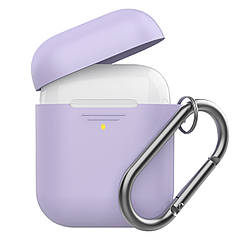 Силіконовий чохол для AirPods Promate GripCase з карабіном Purple (gripcase.purple)