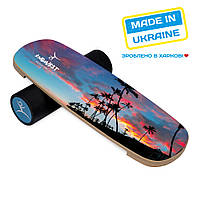 Балансборд InGwest Баланс борд Palm At Sunset (Balance Board Training System) с прорезиненным роллером