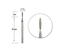 Насадка алмазної Staleks Pro Expert полум'я синє діаметр 1,4 мм (FA10B14/8)