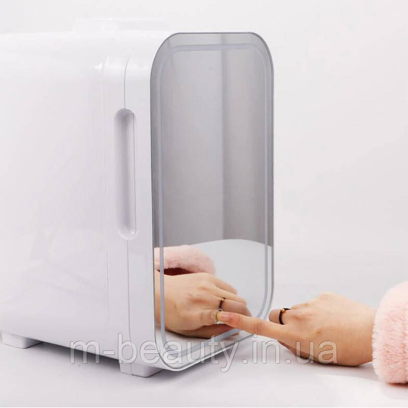 Міні холодильник для косметики 10L Міні-Холодильник з дзеркалом для дому Маленький авто-холодильник переносний