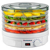 Сушарка електрична GRUNHELM BY1102 для овочів та фруктів (245 Вт, Діапазон температур 35 - 70°C)