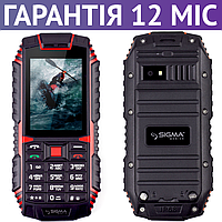 Мобільний телефон Sigma mobile X-treme DT68 чорно-червоний, ударостійкий захищений, протиударний, сигма