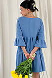 Дихаюча дуже м'яка сукня для вагітних і годуючих із секретом для годування синя, 2459711-Д, фото 4