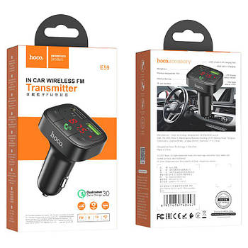 FM модулятор Hoco E59 Promise USB/PD/QC 20W Black
