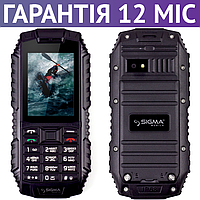 Мобільний телефон Sigma mobile X-treme DT68 чорний, ударостійкий захищений, протиударний, сигма
